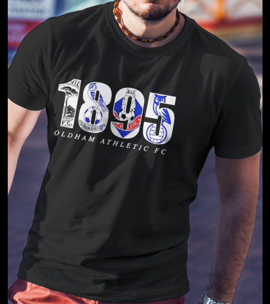 Oldham Athletic FC 1895 Owl Crest Vintage Soccer Heritage T-Shirt