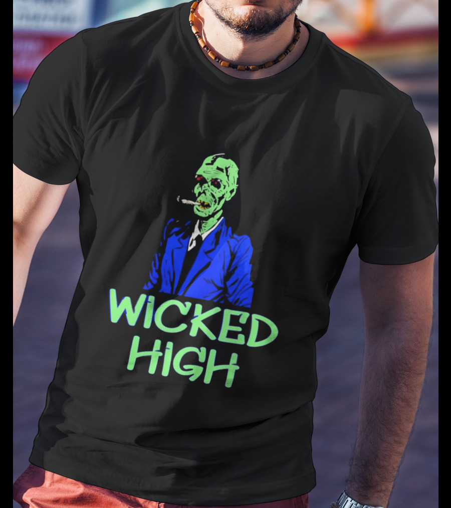 Wicked High Stoned Zombie In Suit Smoking Cigarette T-Shirt