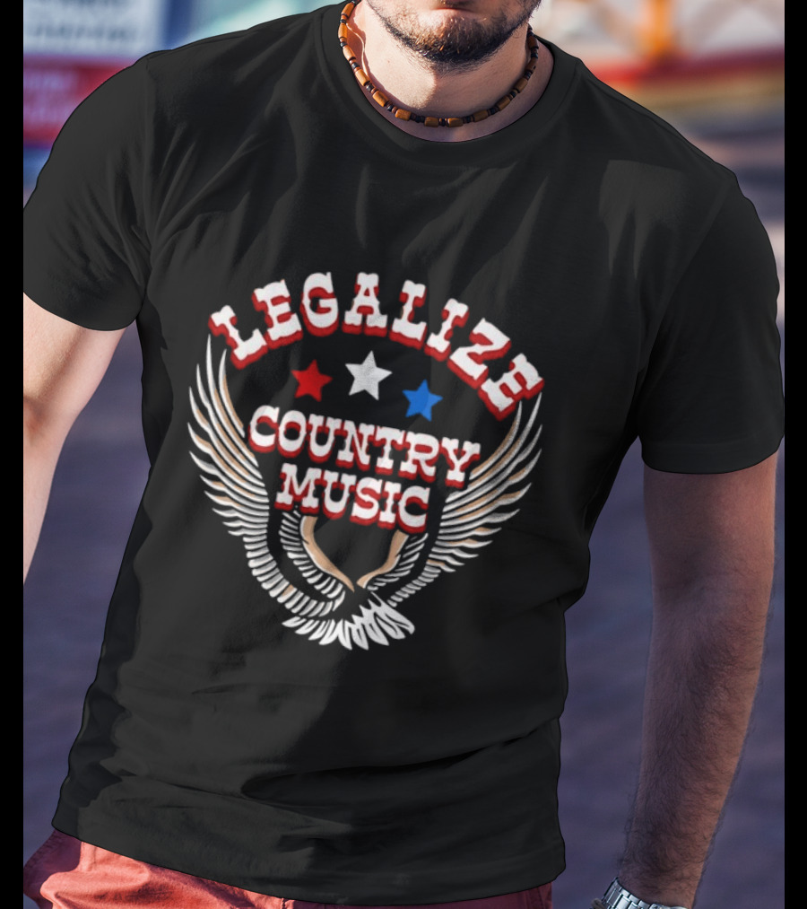 Legalize Country Music Patriotic Stars And Winged T-Shirt