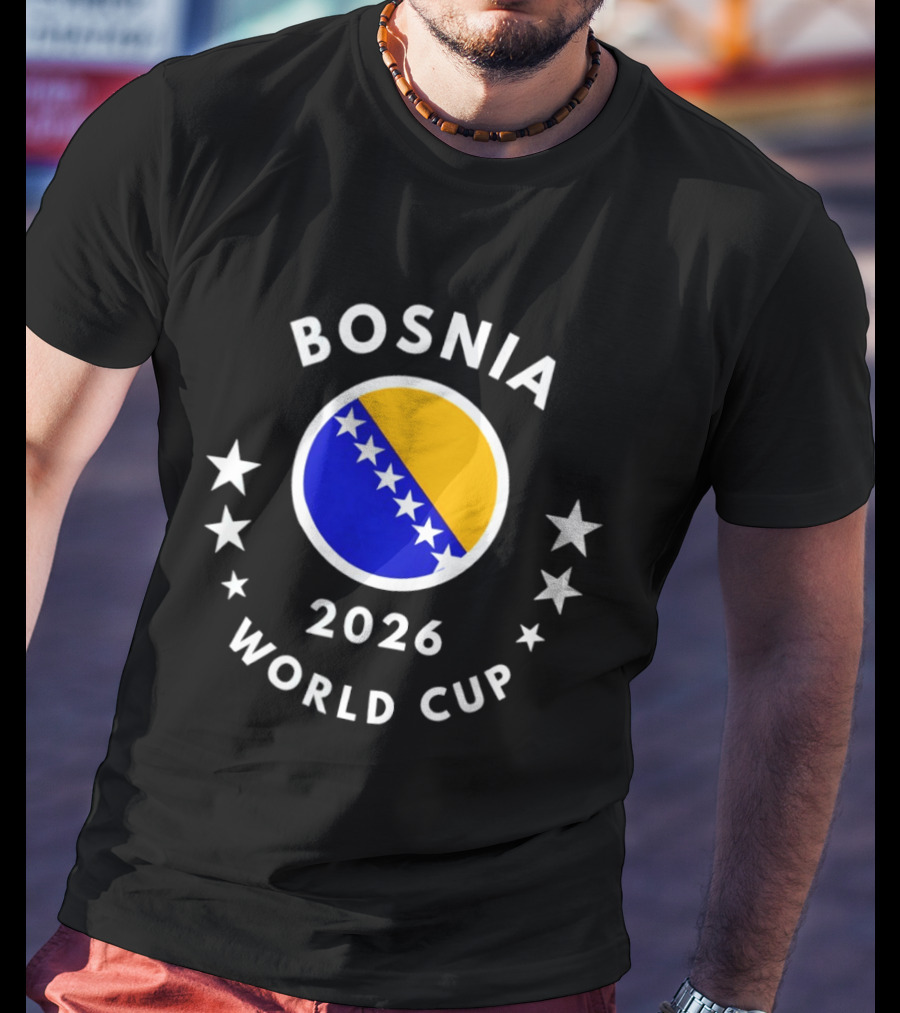 Bosnia 2026 World Cup Bosnia Flag Football Soccer Stars T-Shirt