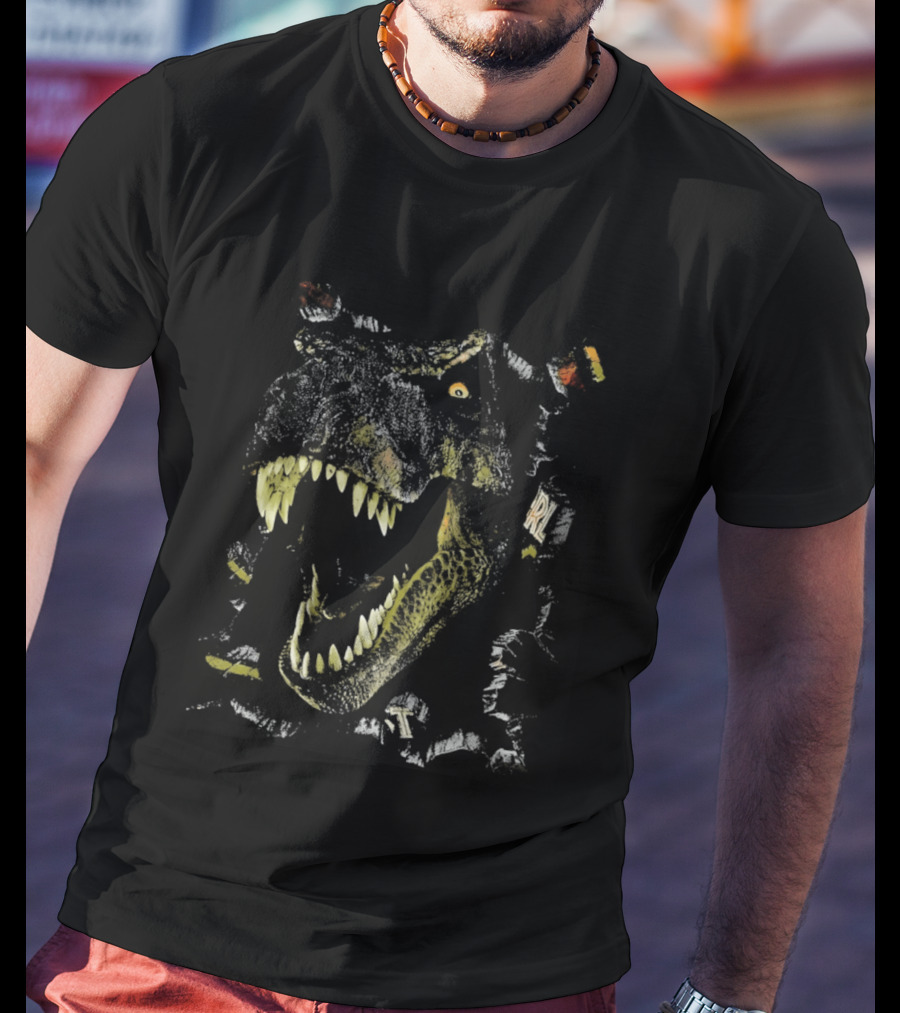 Lost World JP Jurassic Park Dinosaur Rex Fossil Skeleton T-Shirt