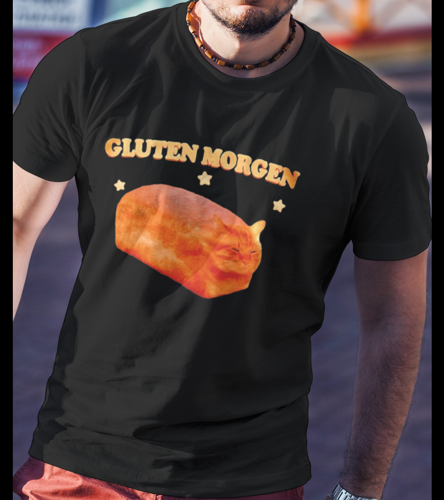 Gluten Morgen Funny Cat Bread Meme Star T-Shirt