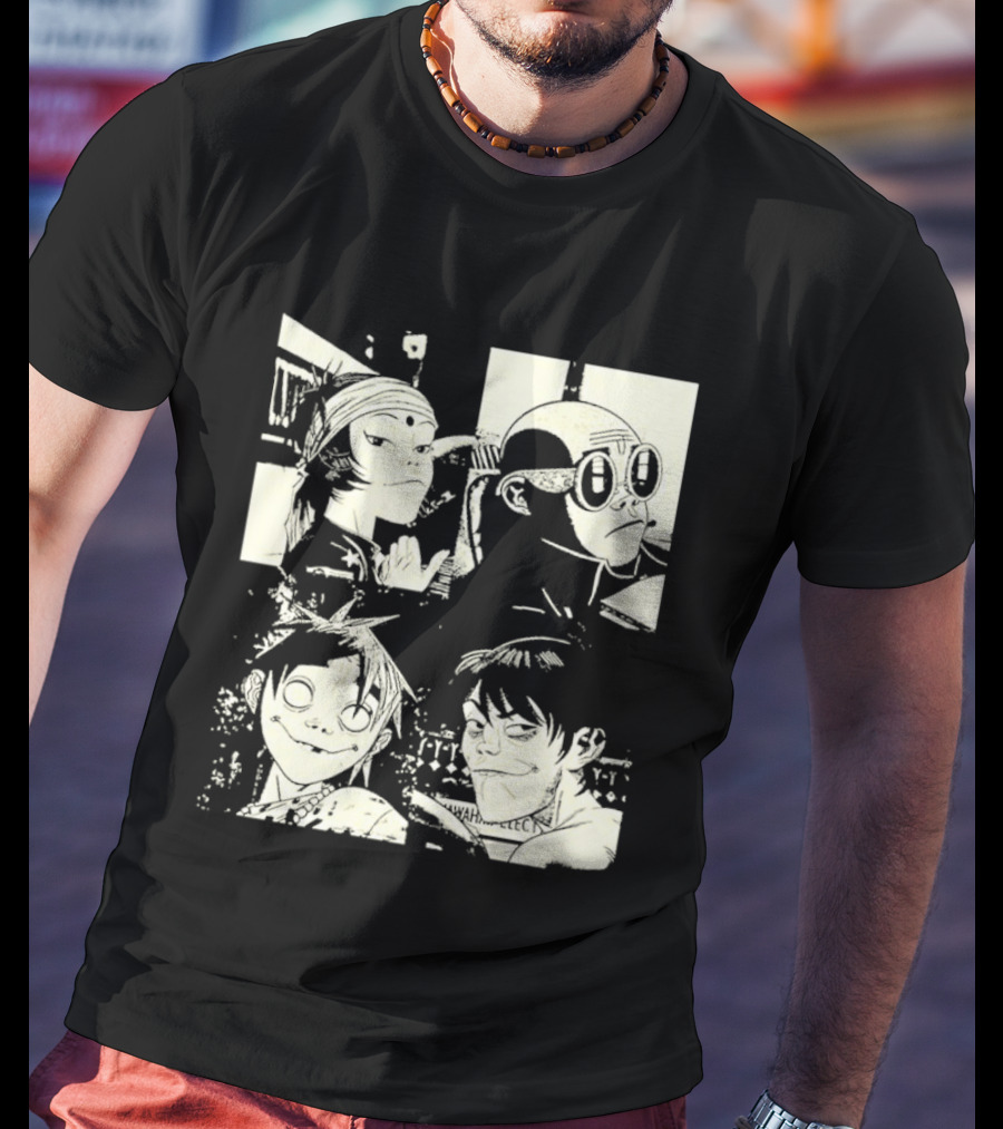 Gorillaz 2D Murdoc Niccals Noodle Russel Hobbs Animation T-Shirt