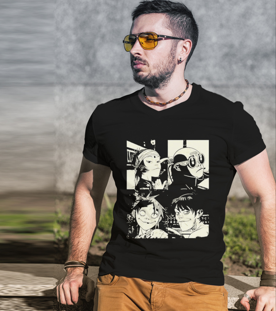Gorillaz 2D Murdoc Niccals Noodle Russel Hobbs Animation T-Shirt