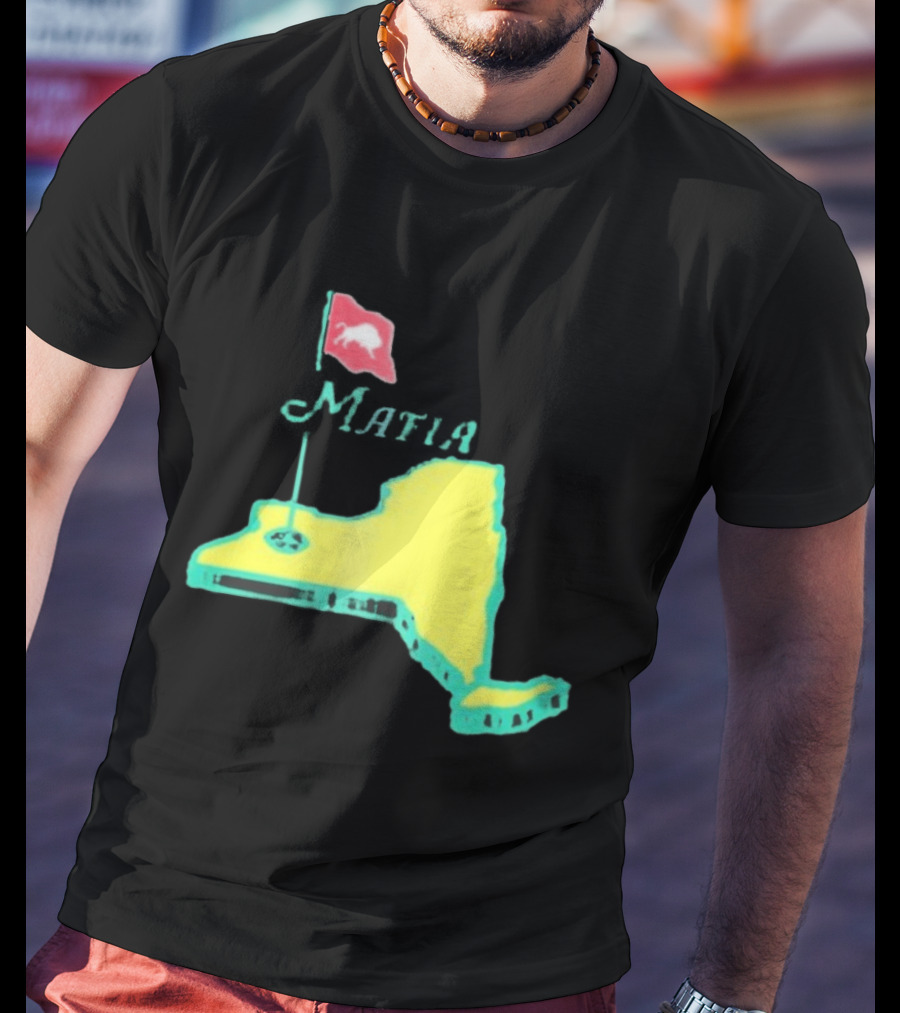 Buffalo Bills Mafia New York Golf Flag Map T-Shirt