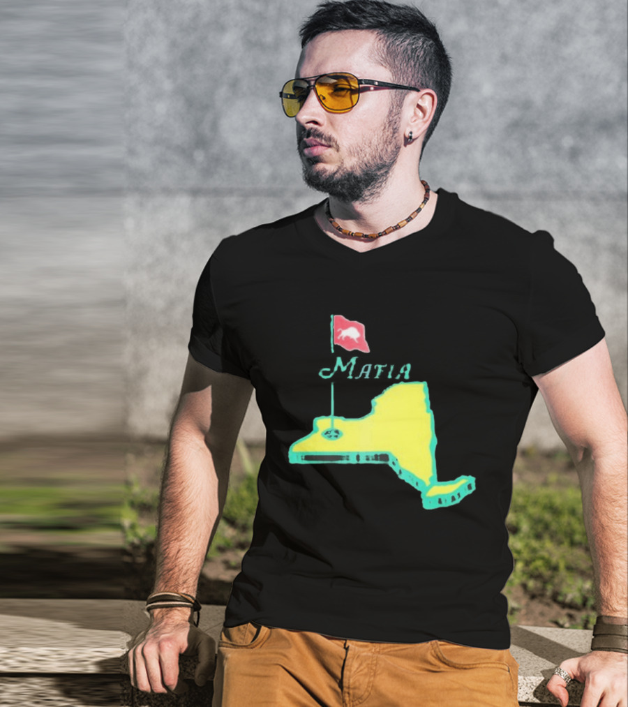 Buffalo Bills Mafia New York Golf Flag Map T-Shirt