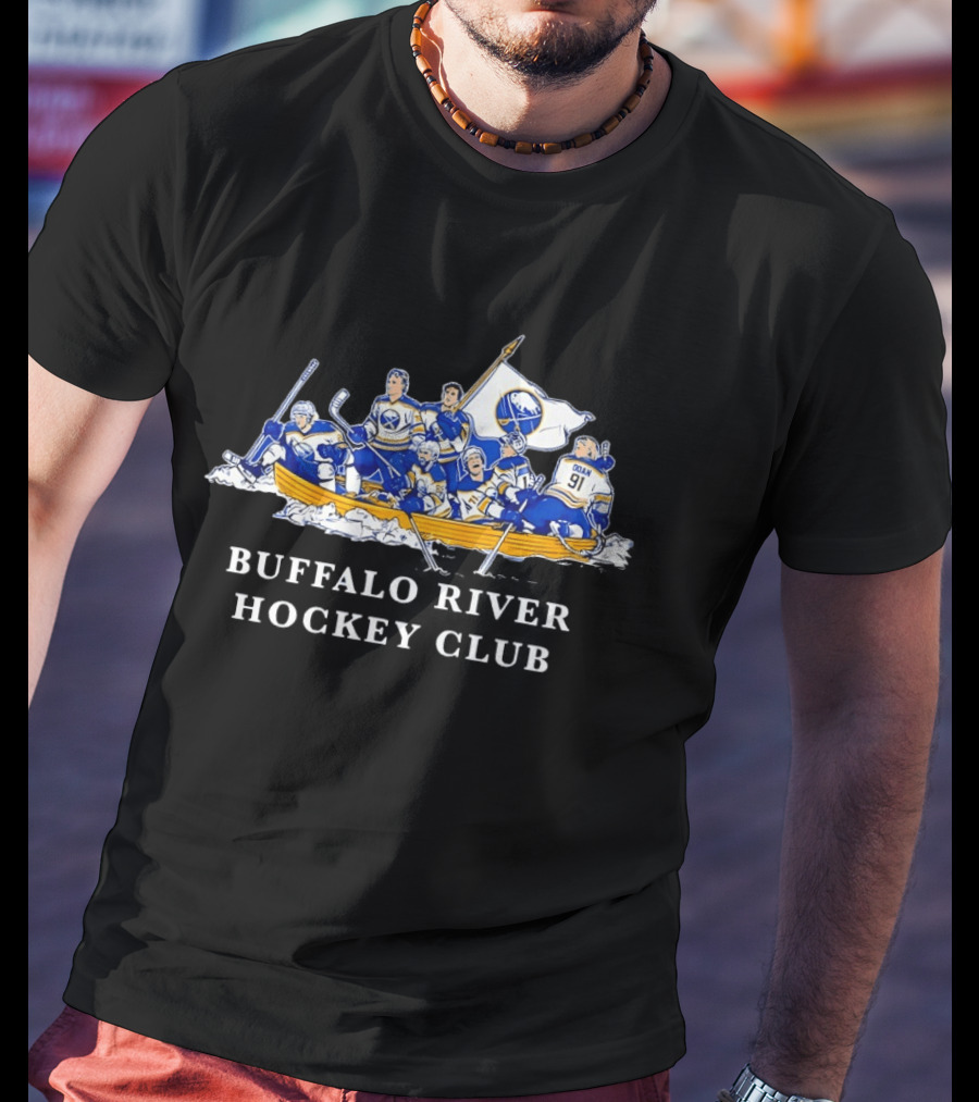 Buffalo River Hockey Club Sabres Team Players In Boat T-Shirt