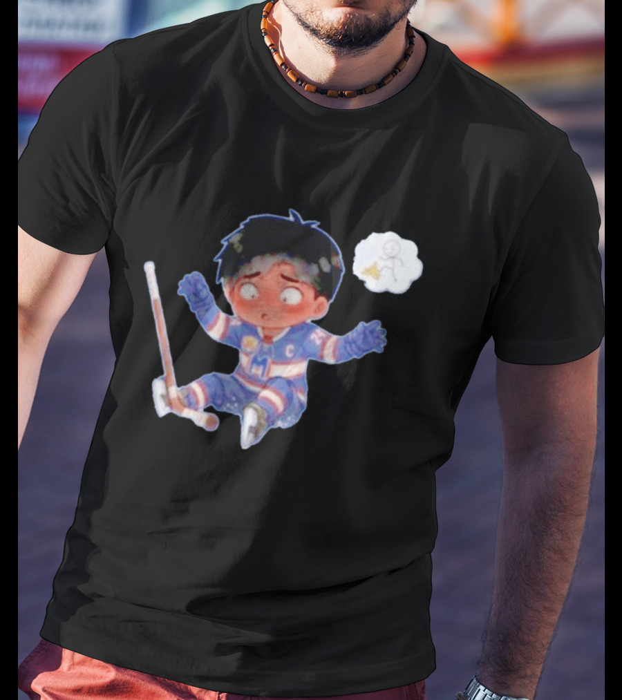 Hollander Chibi Hockey Player Banana Peel Mishap T-Shirt