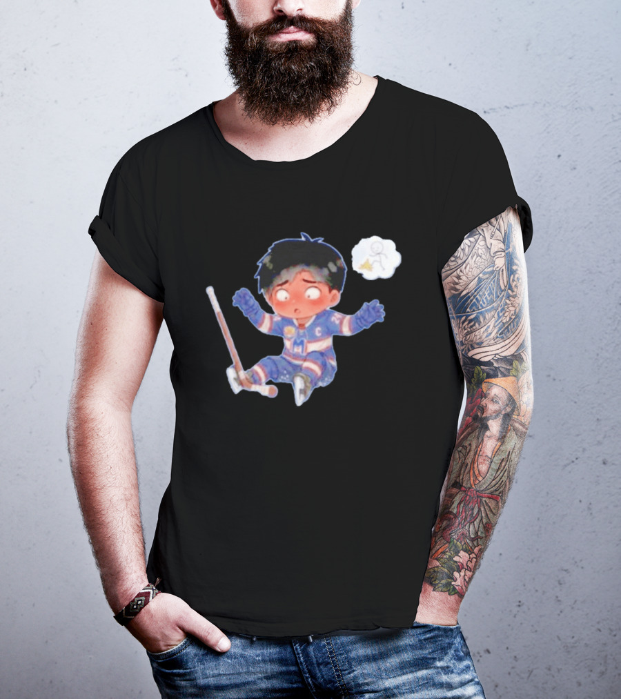 Hollander Chibi Hockey Player Banana Peel Mishap T-Shirt