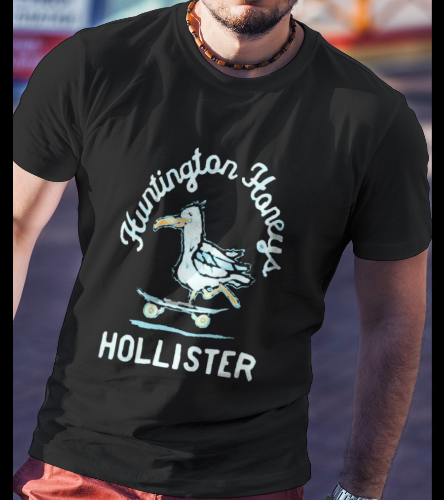 Huntington Honeys Hollister Seagull Skateboarding T-Shirt