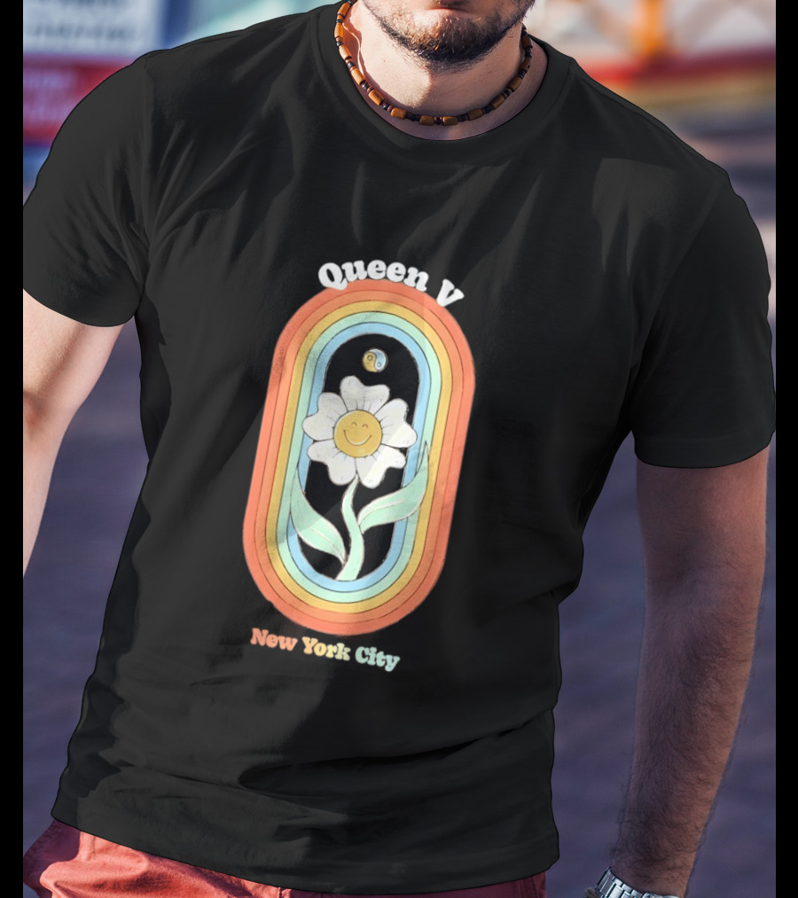Daisy Rainbow Queen V Yin Yang New York City T-Shirt