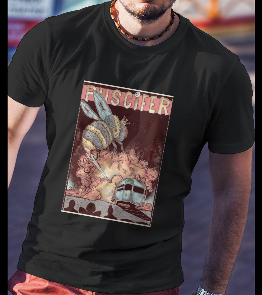 Puscifer Durham Performing Arts Center April 1 2026 Tour With Crowned Bee And Trailer T-Shirt