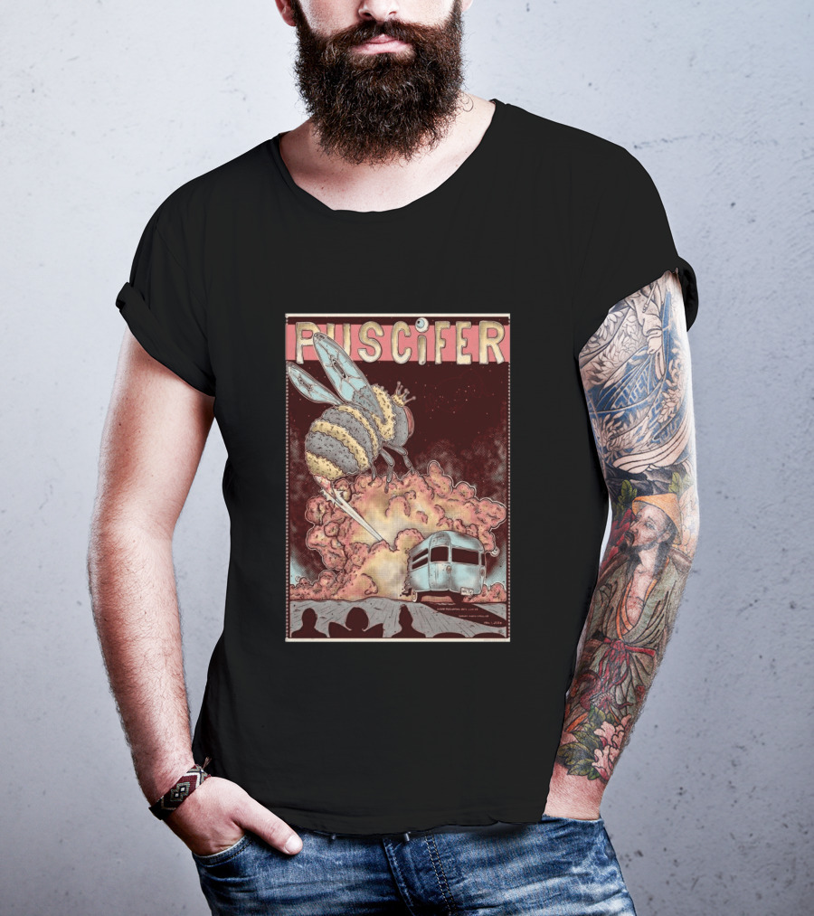 Puscifer Durham Performing Arts Center April 1 2026 Tour With Crowned Bee And Trailer T-Shirt