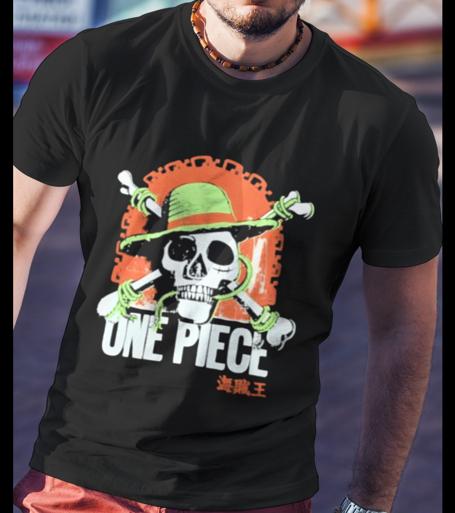 Ripple Junction One Piece Jolly Roger Skull With Hat T-Shirt