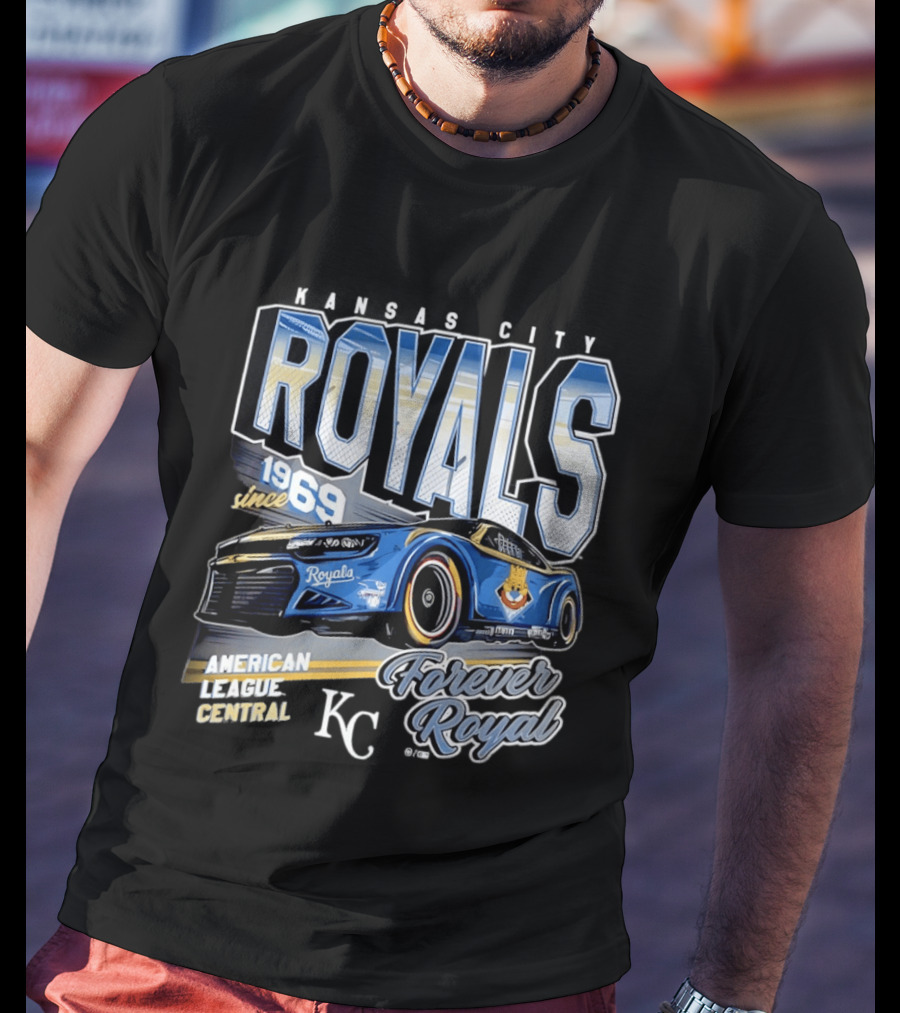 Kansas City Royals American League Central Forever Royal Since 1969 Racing Car T-Shirt