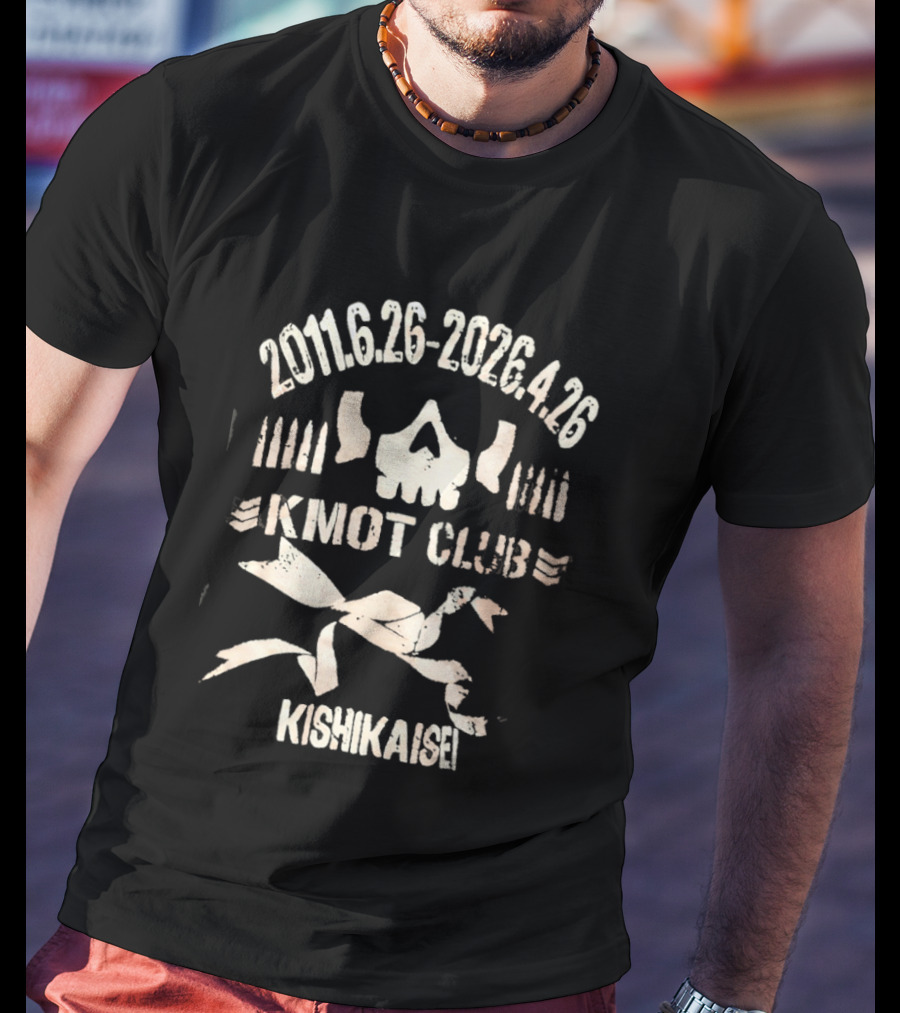 Kmot Club 2011 6 26 To 2026 4 26 Kishikaisei Skull And Ribbon T-Shirt