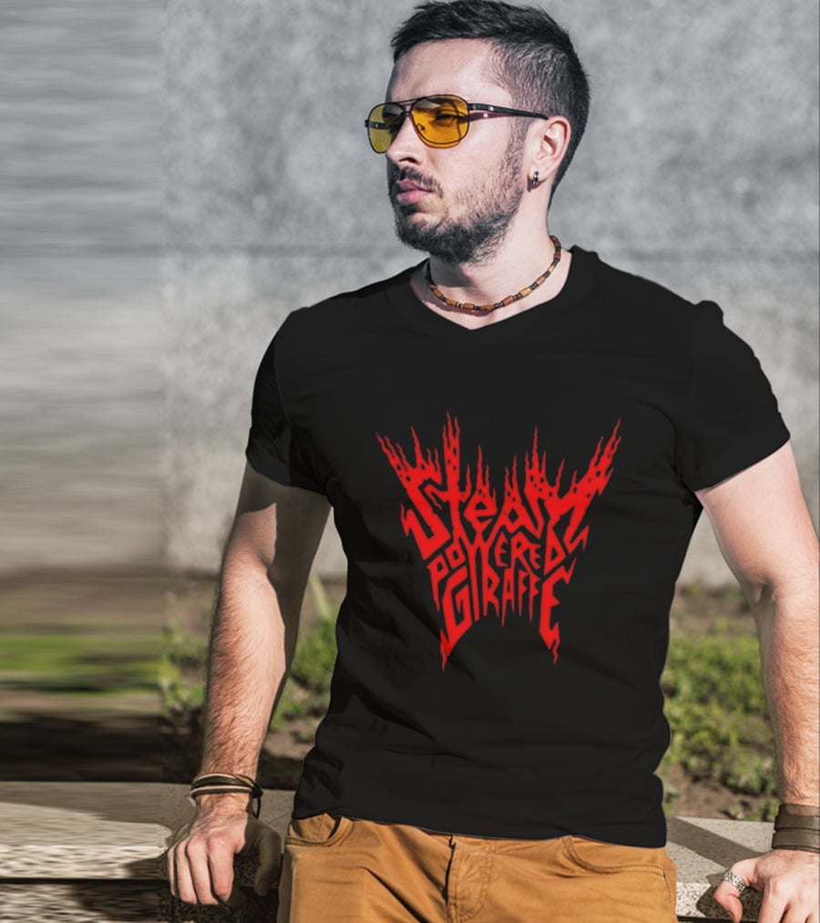 Steam Powered Giraffe Red Flame T-Shirt