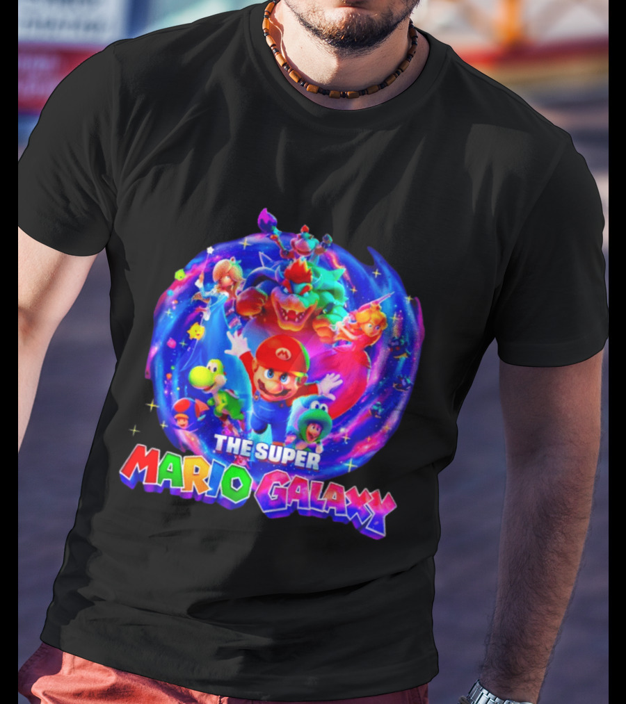 The Super Mario Galaxy Movie Bowser Luigi Peach Yoshi T-Shirt