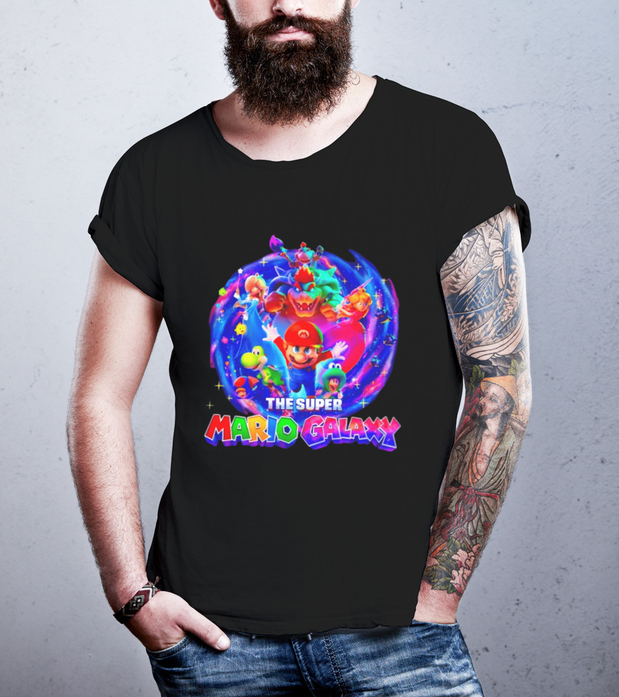 The Super Mario Galaxy Movie Bowser Luigi Peach Yoshi T-Shirt