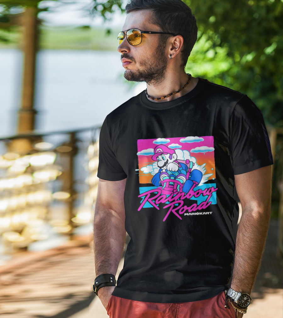 Rainbow Road Super Mario Kart Racing Adventure T-Shirt