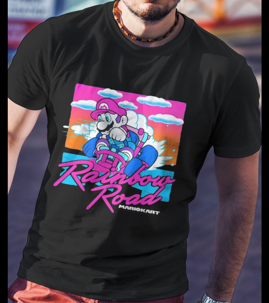 Rainbow Road Super Mario Kart Racing Adventure T-Shirt