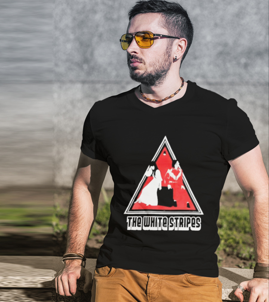 The White Stripes Triangle Red And White Duo T-Shirt