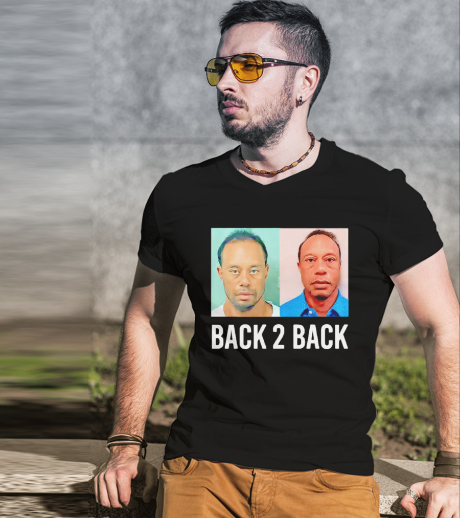 Tiger Woods Back 2 Back Shot Photo Collage T-Shirt
