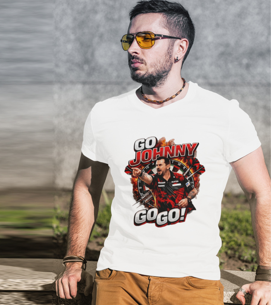 Go Johnny Go Go Jonny Clayton Darts Player Action T-Shirt