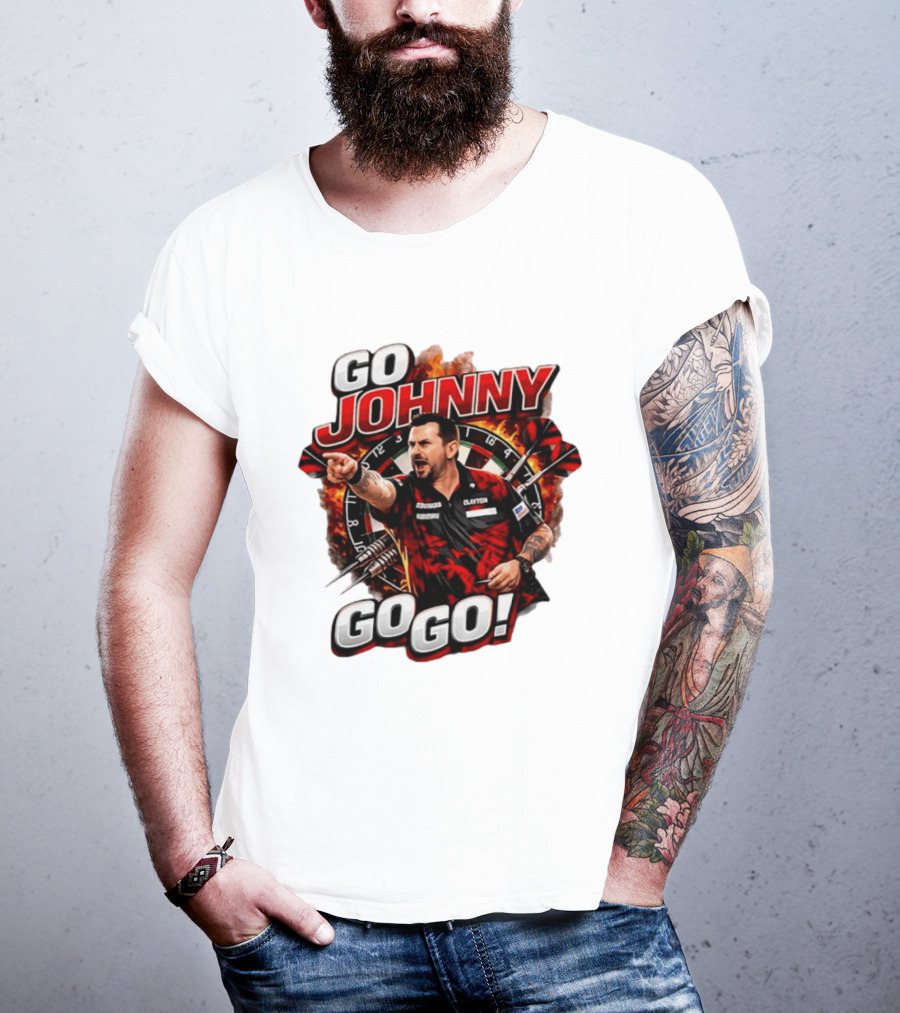 Go Johnny Go Go Jonny Clayton Darts Player Action T-Shirt