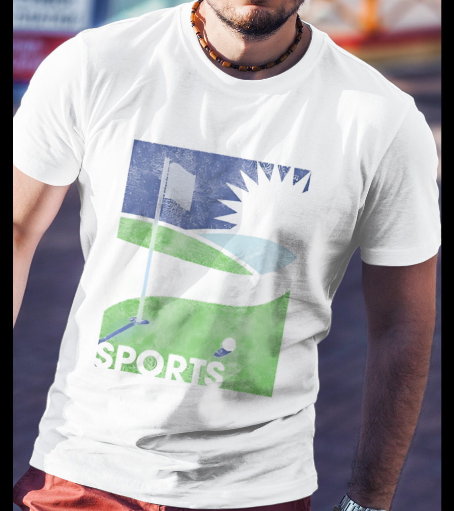 Golf Course Scenery Sports Landscape Sun Flag Ball T-Shirt