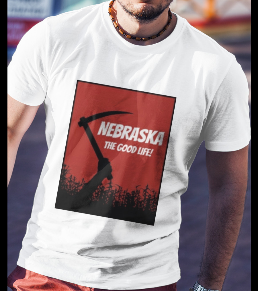 Nebraska The Good Life Hand With Sickle And Crop T-Shirt