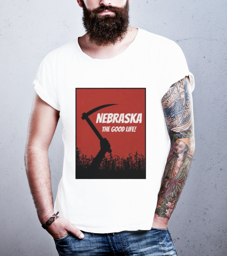 Nebraska The Good Life Hand With Sickle And Crop T-Shirt