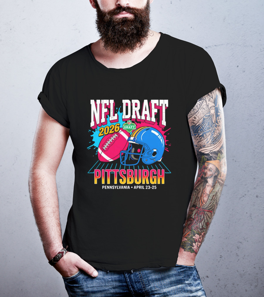 NFL Draft 2026 Pittsburgh Pennsylvania April 23 25 Football Helmet T-Shirt