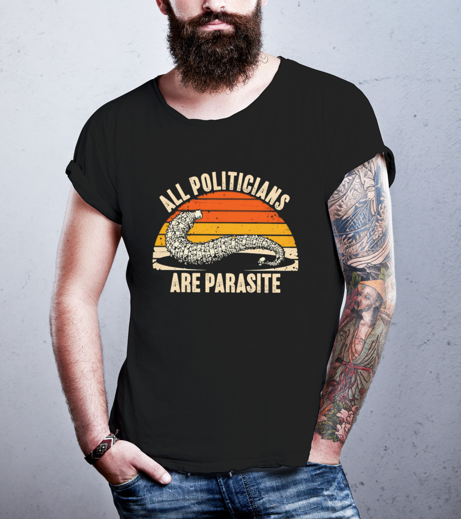 All Politicians Are Parasite Retro Sunset T-Shirt