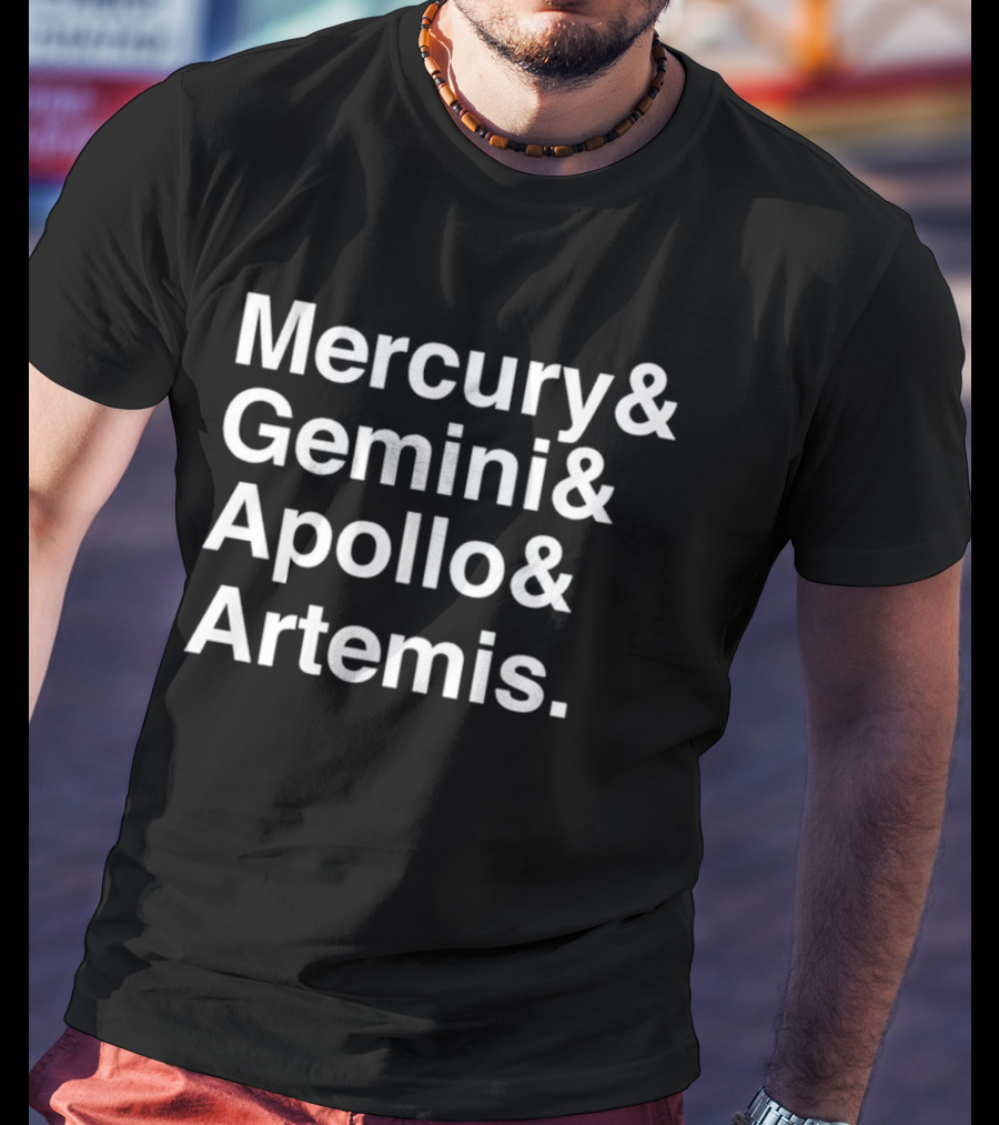 Mercury Gemini Apollo Artemis NASA Moon Missions T-Shirt