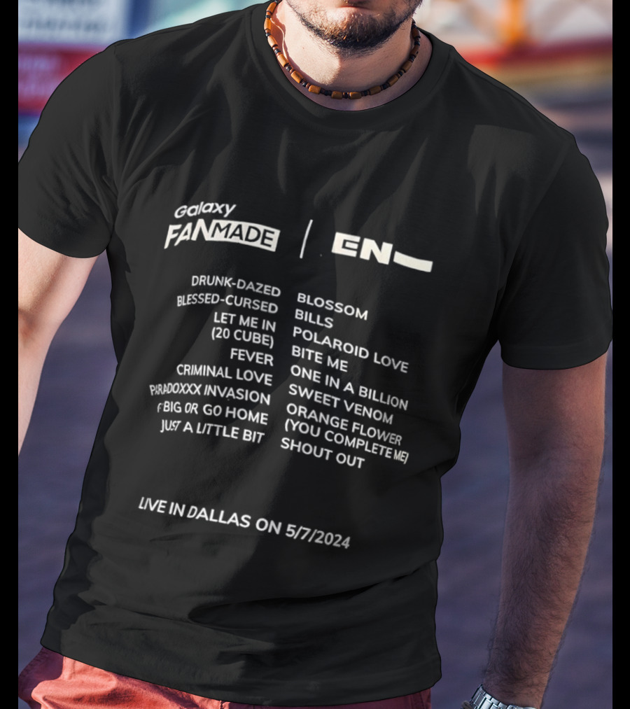 Galaxy Fanmade EN Live Dallas 2024 ENHYPEN Songs T-Shirt