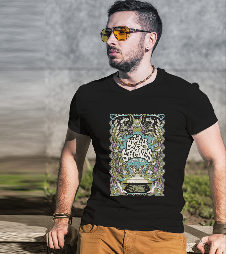 Billy Strings Spring Tour 2026 Psychedelic Floral T-Shirt