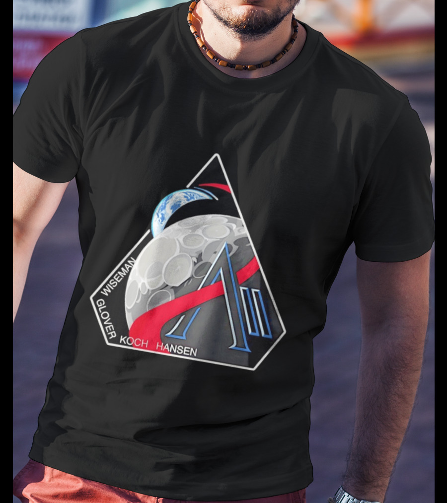 NASA Artemis II Astronaut Crew Glover Wiseman Koch Hansen Moon Mission T-Shirt