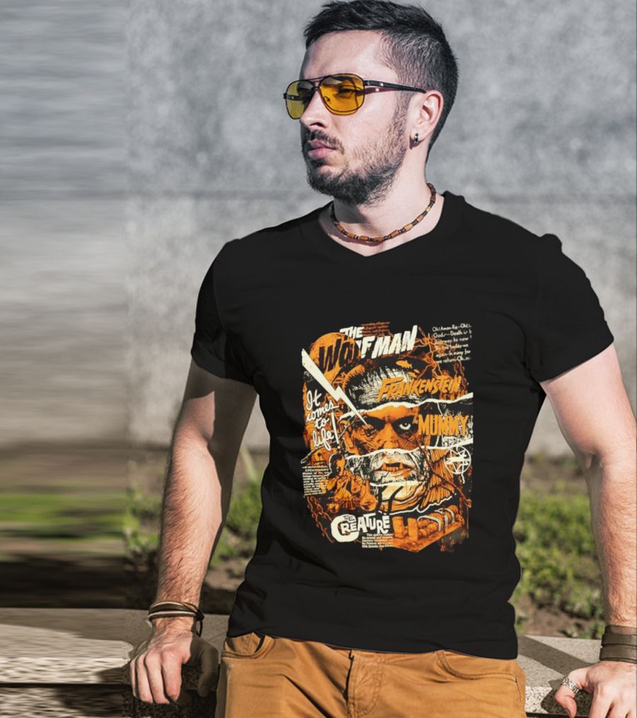 The Wolfman Frankenstein Mummy Creature It Comes To Life T-Shirt