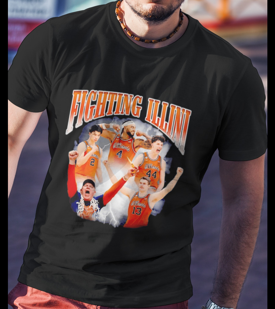 Fighting Illini Brad Underwood Illinois Basketball Team Players T-Shirt