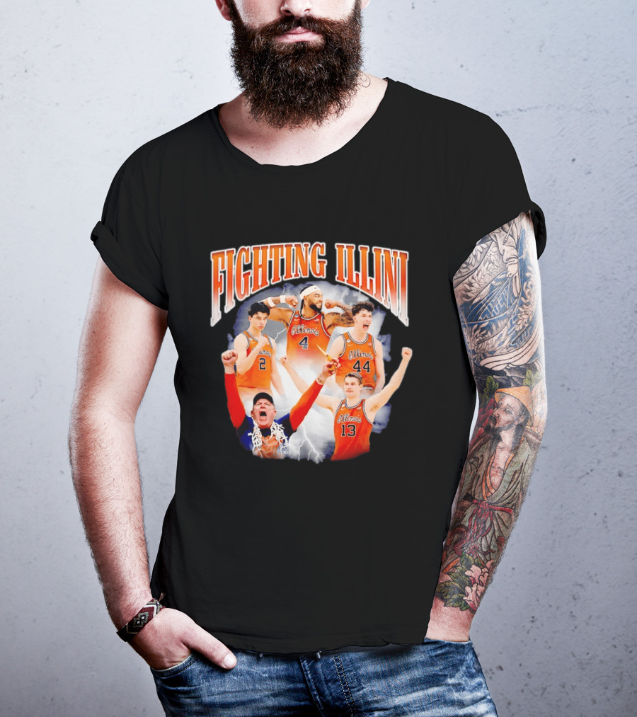 Fighting Illini Brad Underwood Illinois Basketball Team Players T-Shirt