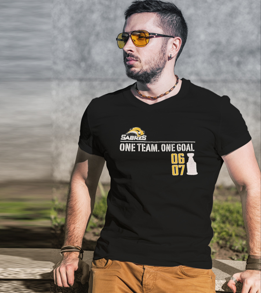 Buffalo Sabres One Team One Goal 06 07 Stanley Cup T-Shirt