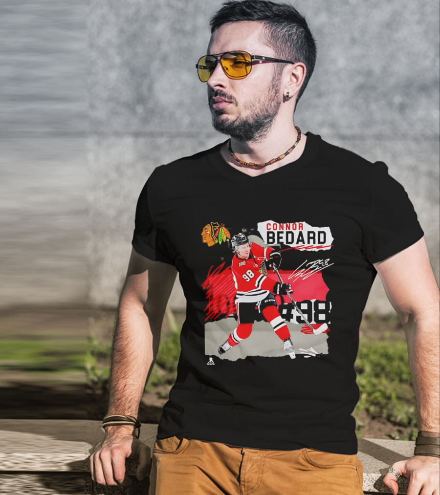 Chicago Blackhawks Connor Bedard 98 Fresh Ice Hockey Dynamic T-Shirt