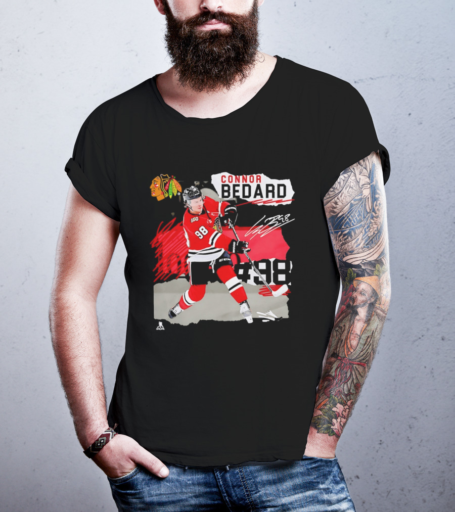 Chicago Blackhawks Connor Bedard 98 Fresh Ice Hockey Dynamic T-Shirt