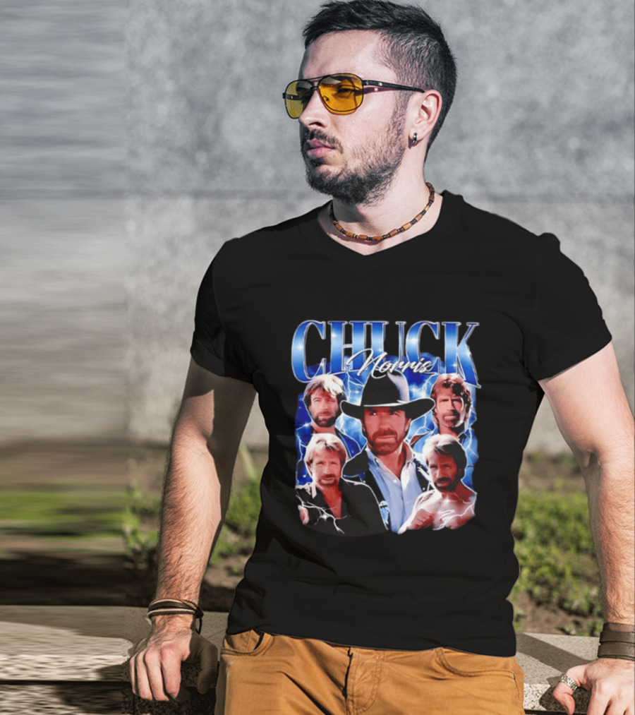 Chuck Norris 1940 2026 Collage Of Iconic Action Hero T-Shirt
