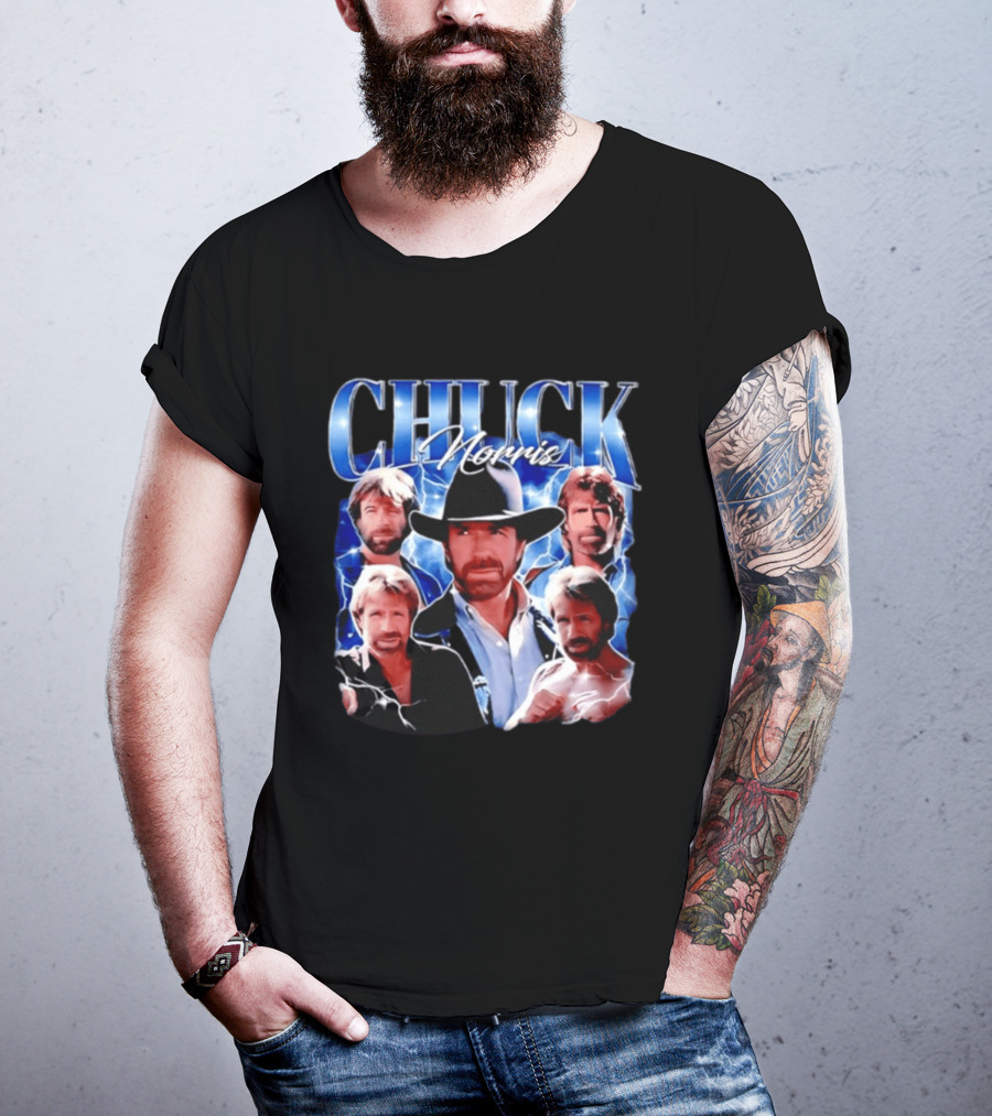 Chuck Norris 1940 2026 Collage Of Iconic Action Hero T-Shirt