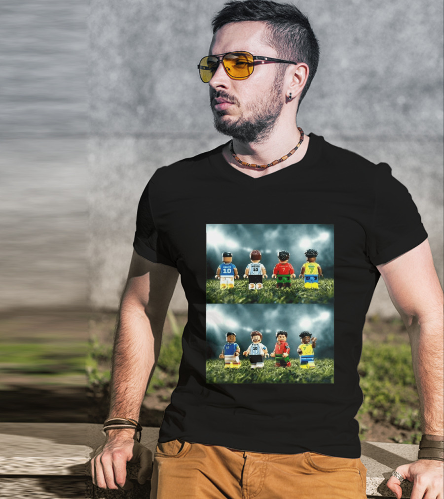 LEGO Football Legends FIFA World Cup 2026 Messi Ronaldo Mbappé Vinicius Junior Mini Figures T-Shirt