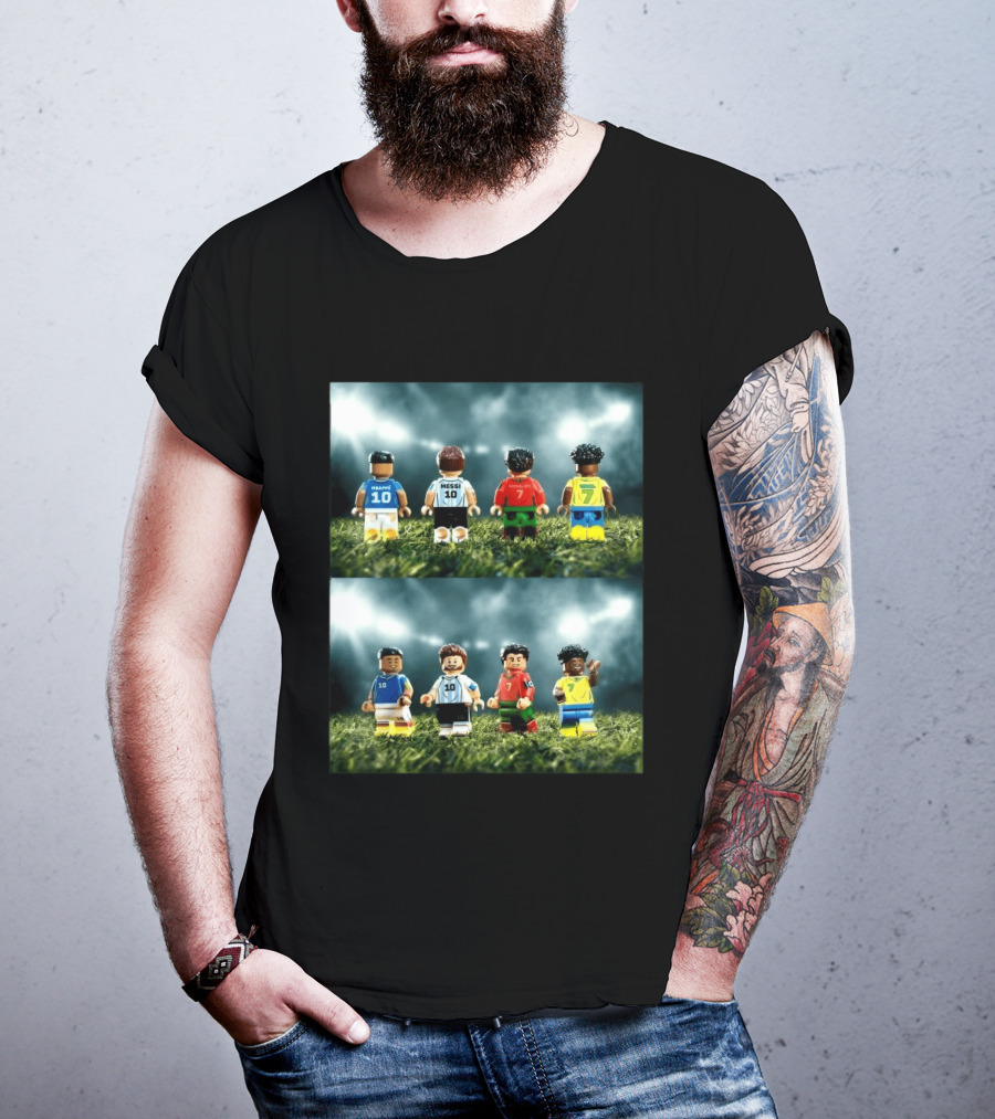LEGO Football Legends FIFA World Cup 2026 Messi Ronaldo Mbappé Vinicius Junior Mini Figures T-Shirt