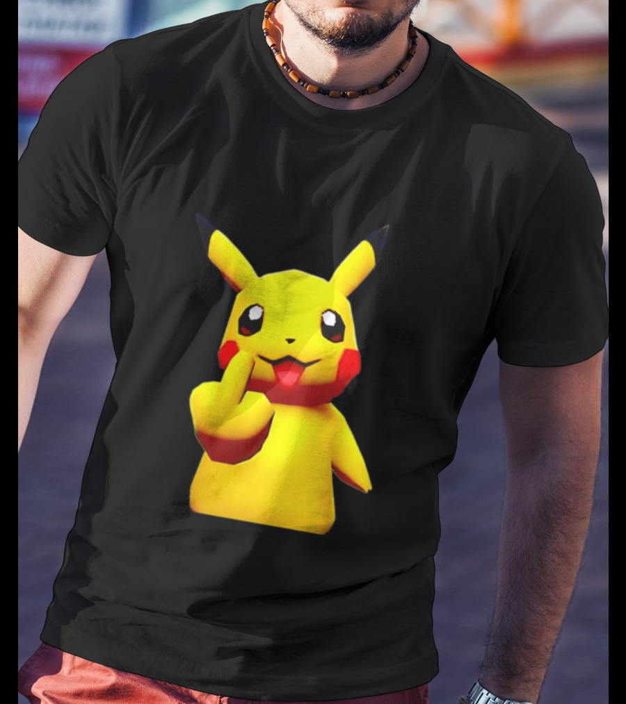 Pikachu Pokémon Middle Finger Gesture T-Shirt