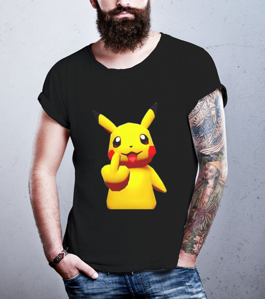 Pikachu Pokémon Middle Finger Gesture T-Shirt